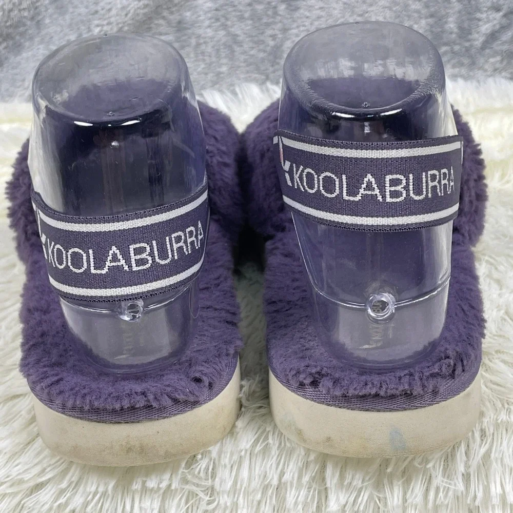 Koolaburra by UGG Fuzzn Faux Fur Slippers Youth Girls 3 Purple Slingback Shoes